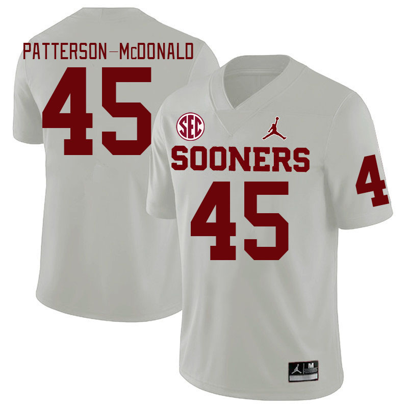 Men #45 Mykel Patterson-McDonald Oklahoma Sooners 2024 SEC Conference College Football Jerseys-White